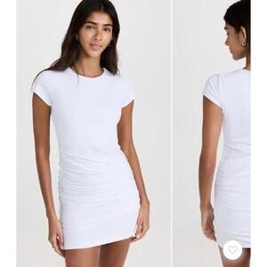 Susana Monaco Leslie Overlap Dress Short Sleeve Fitted Soft Mini Size Small